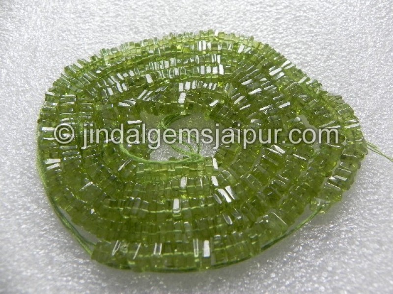 Peridot Plain Heishi Square Shape Beads